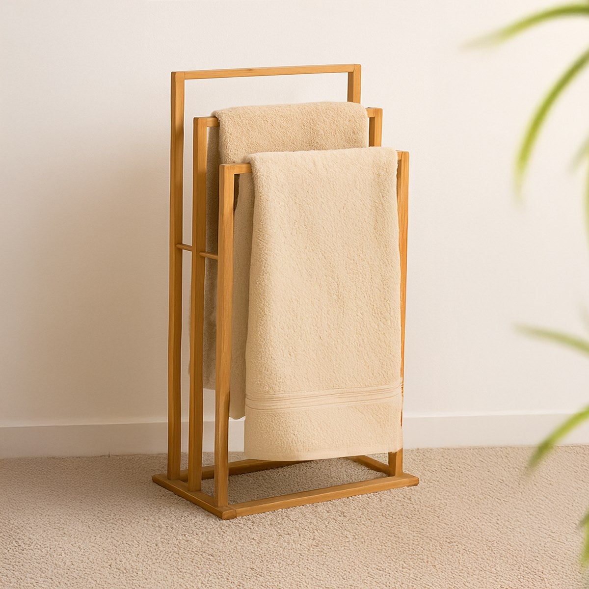 Toallero de bambú natural