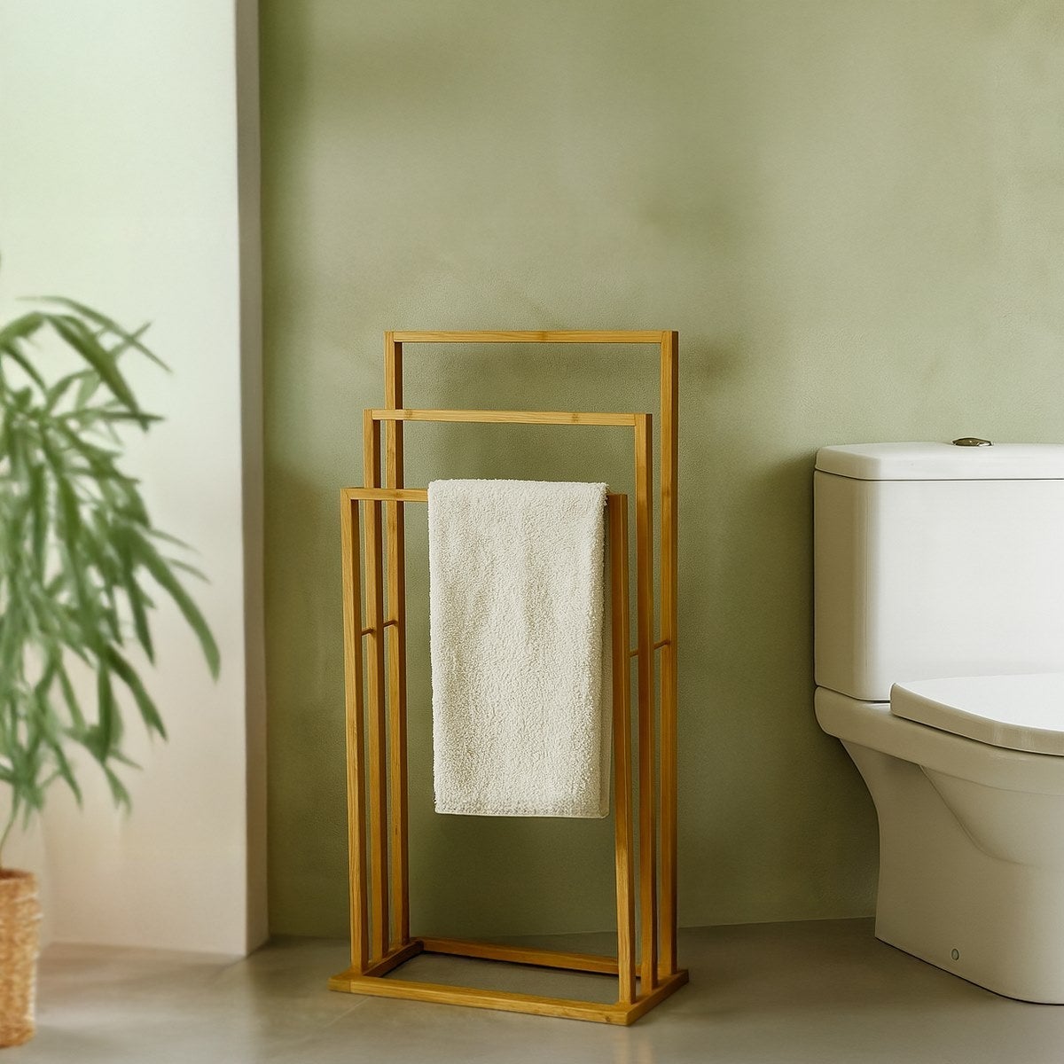 Toallero de bambú natural