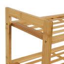 Zapatero de bambú marrón con 3 baldas