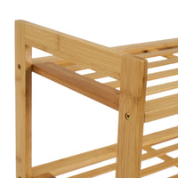 Zapatero de bambú marrón con 3 baldas