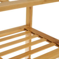 Zapatero de bambú marrón con 3 baldas