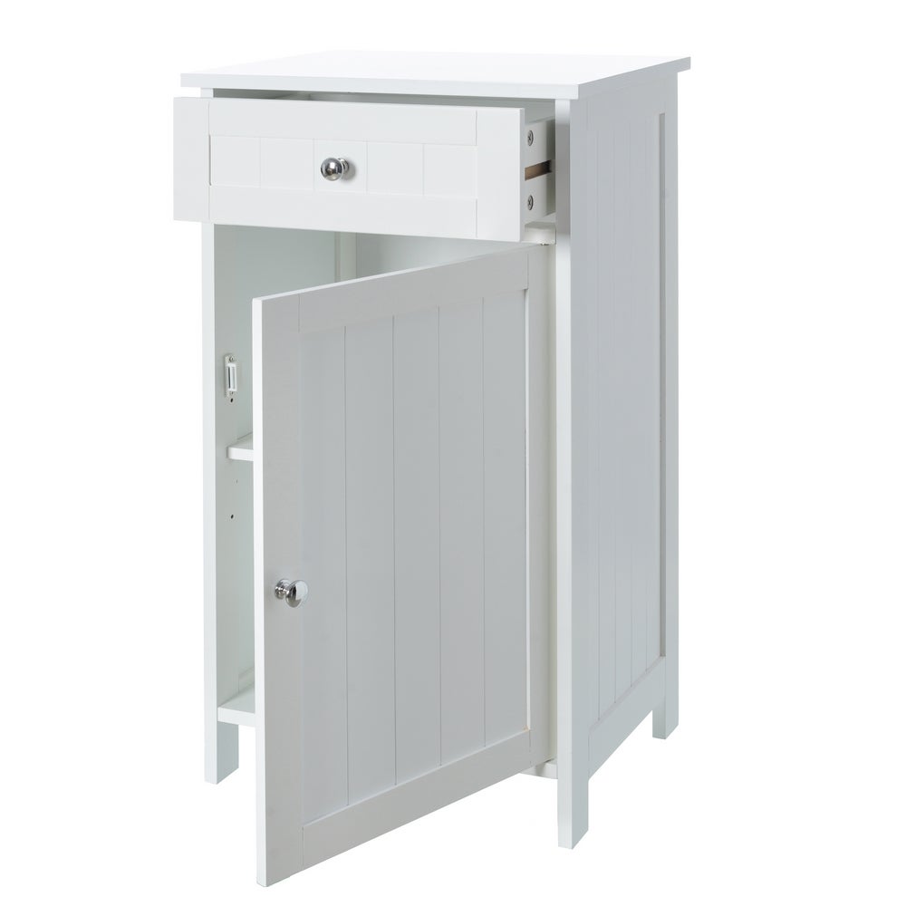 Mueble Auxiliar Blanco con 1 Cajon y 1 Puerta 43x34x77 cm