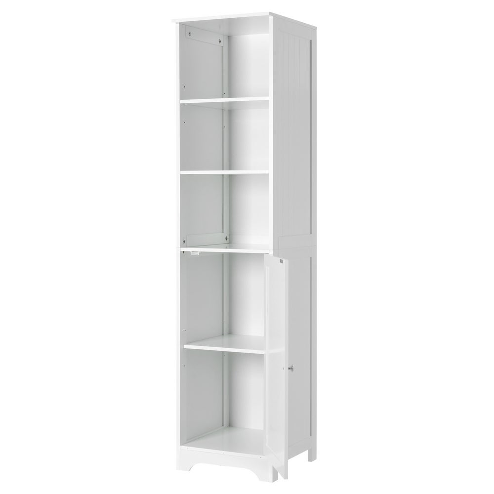Mueble Auxiliar Blanco con 1 Puerta y 2 Estantes 40x38x160 cm