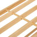 Zapatero de madera de abeto natural claro con 2 estantes