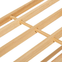 Zapatero de madera de abeto natural claro con 2 estantes