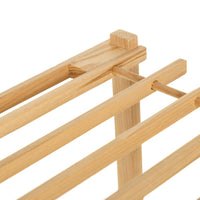 Zapatero de madera de abeto natural claro con 2 estantes