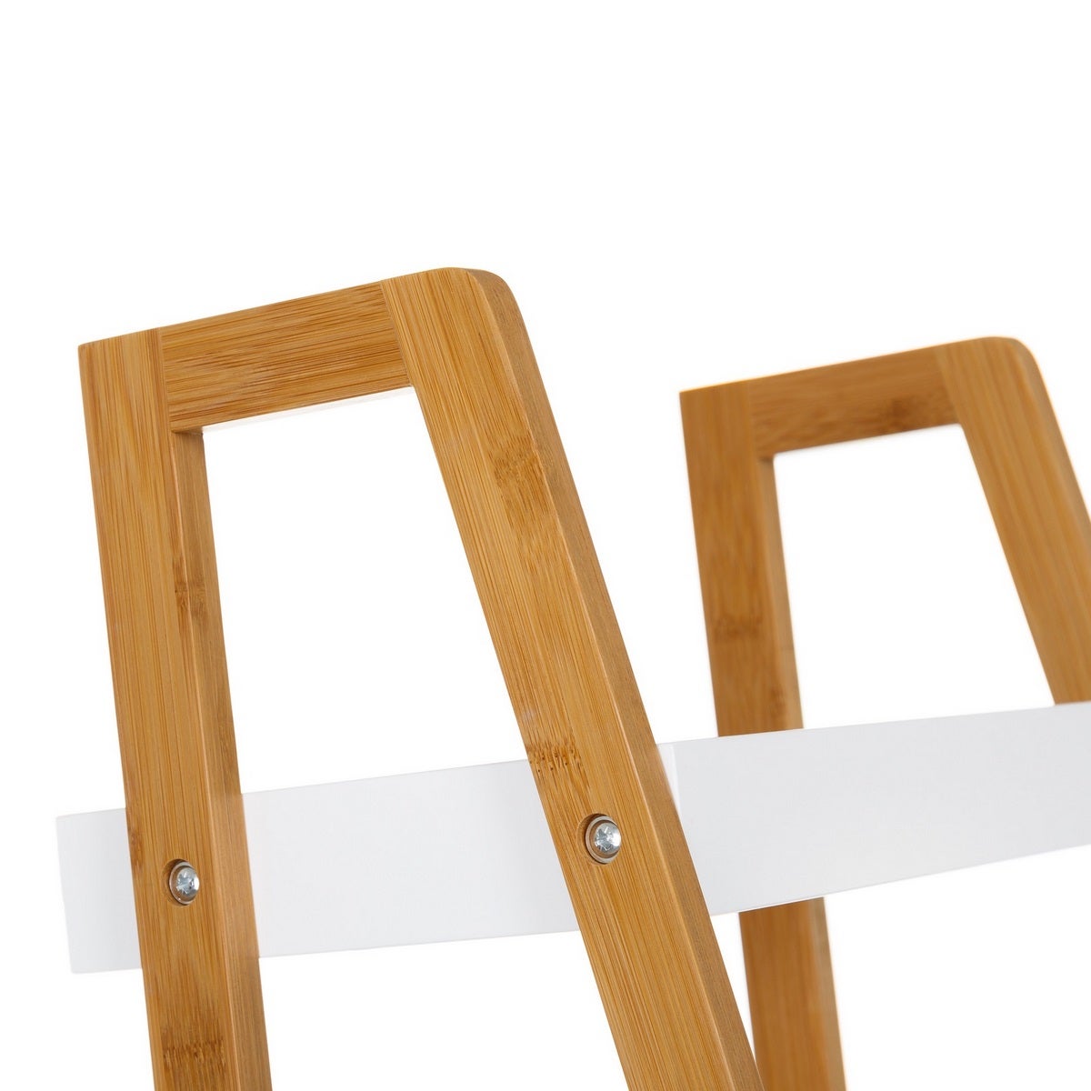 Estantería de bambú blanco y natural