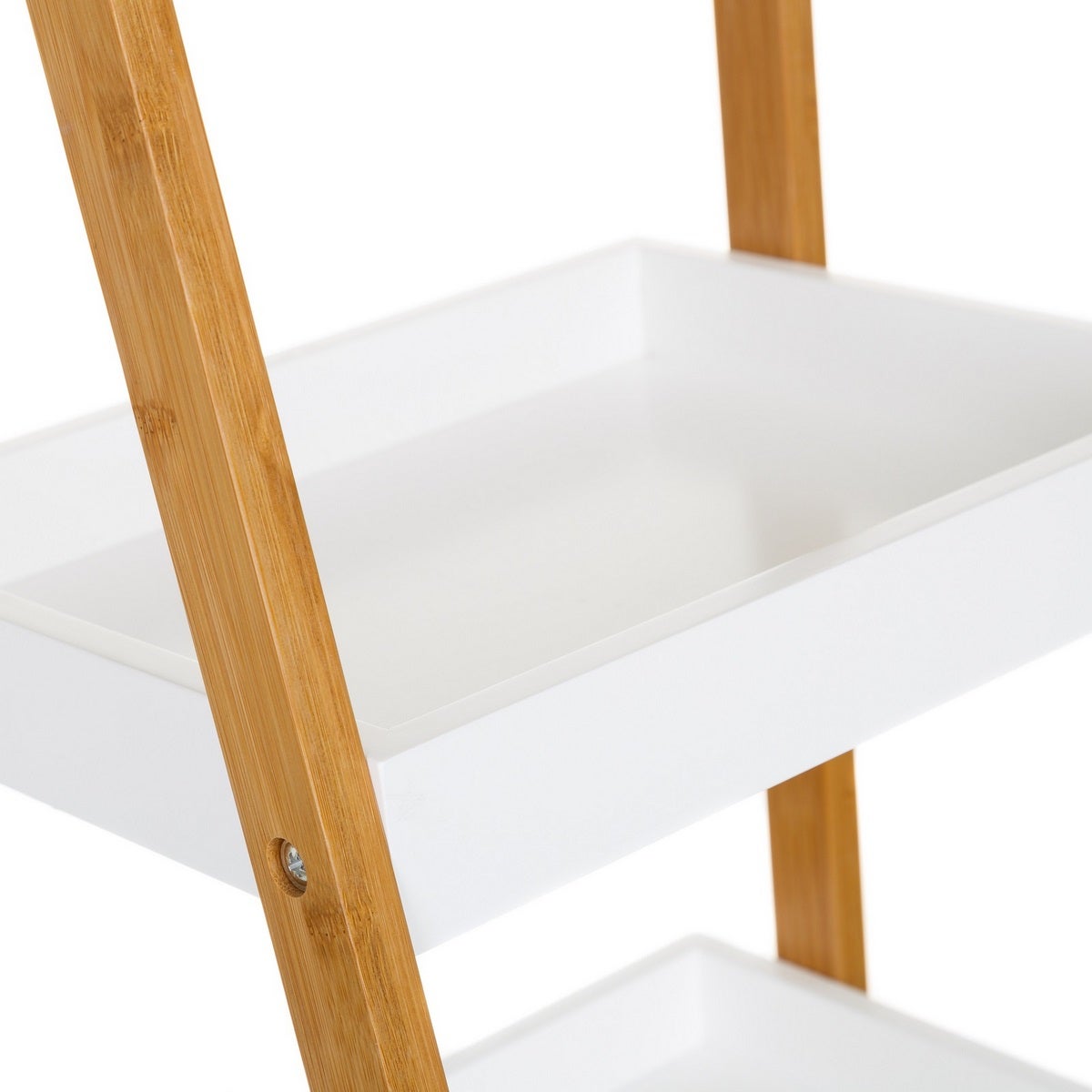 Estantería de bambú blanco y natural