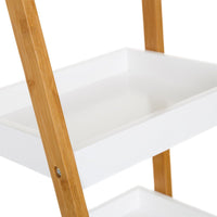 Estantería de bambú blanco y natural