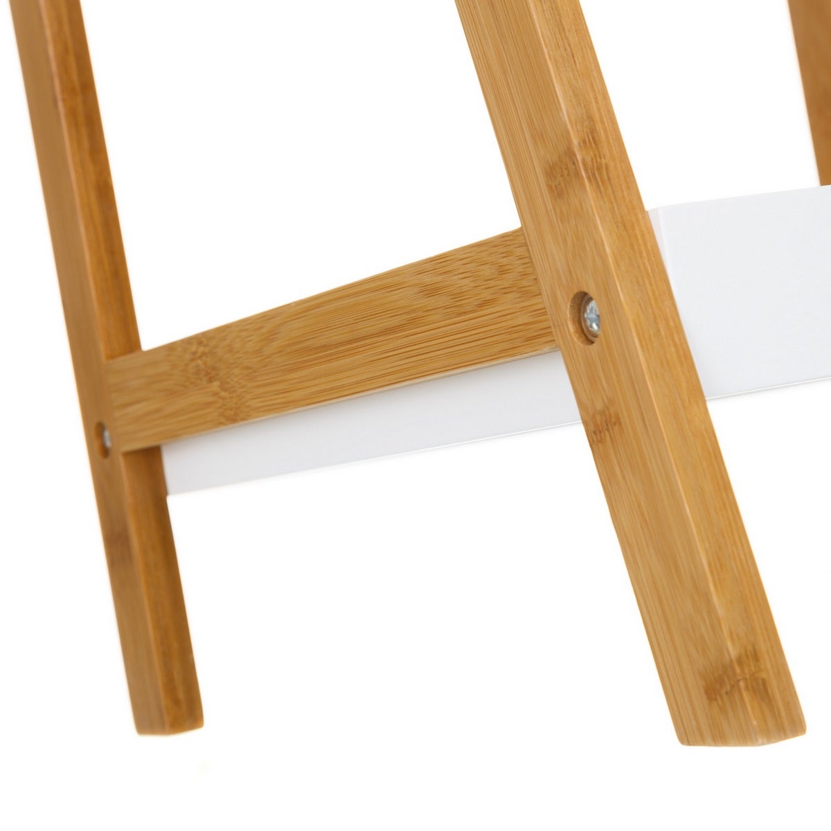 Estantería de bambú blanco y natural