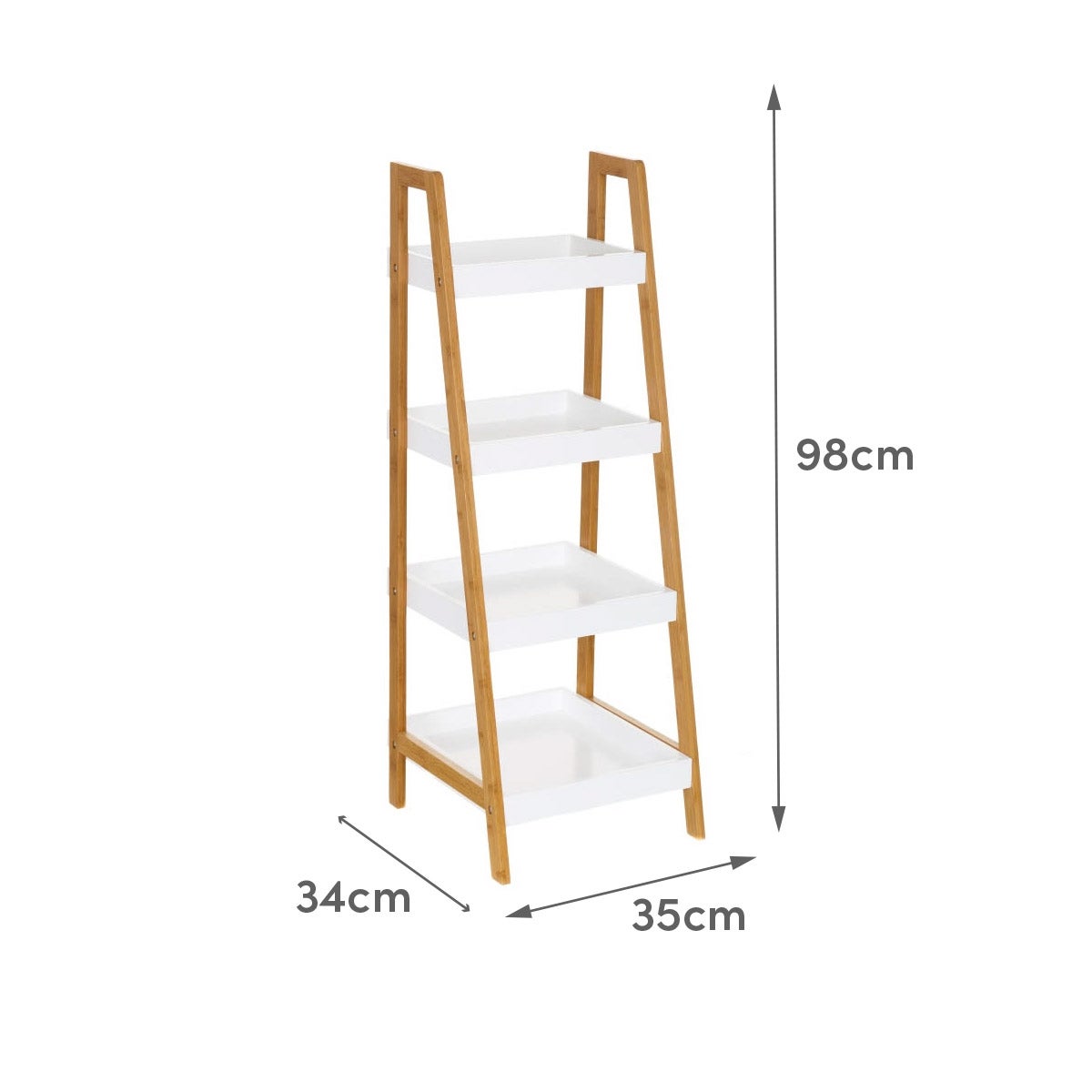 Estantería de bambú blanco y natural