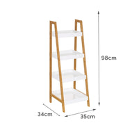 Estantería de bambú blanco y natural