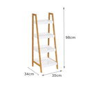 Estantería de bambú blanco y natural