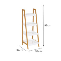 Estantería de bambú blanco y natural