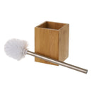 Escobillero cuadrado de bambú natural y acero inoxidable