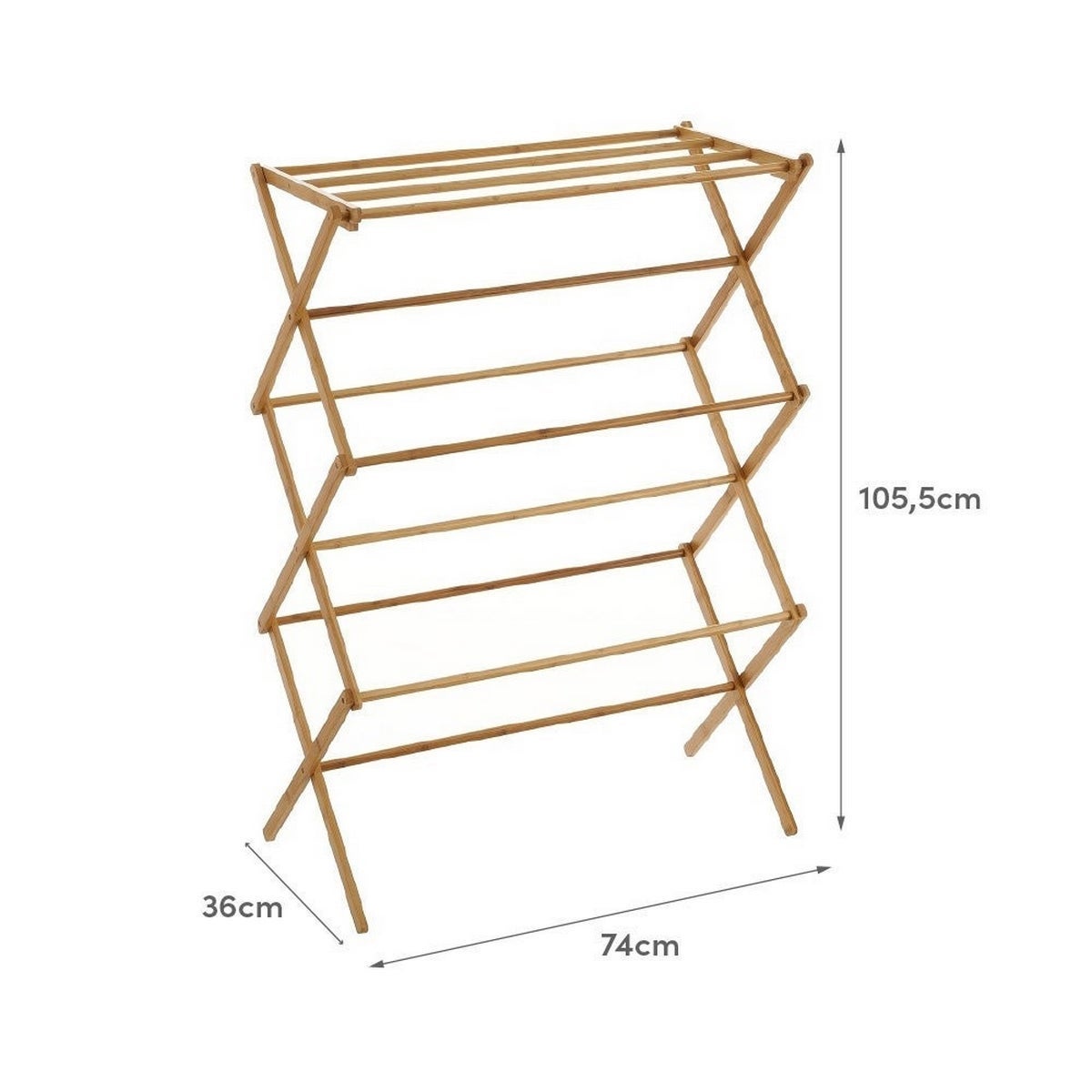 Toallero tendedero plegable de madera de bambú natural