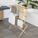 Toallero tendedero plegable de madera de bambú natural