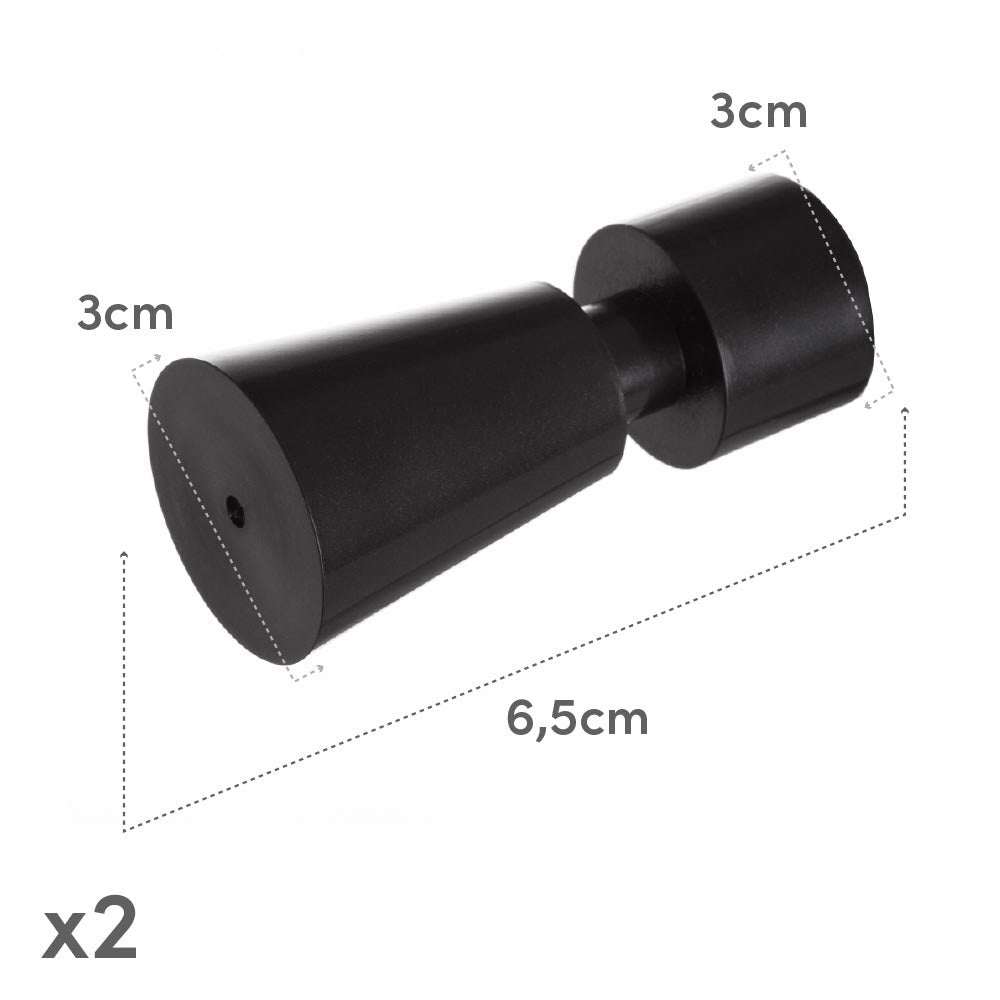 Barra cortina extensible negra de 122 a 211 cm