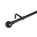 Barra cortina extensible negra de 122 a 211 cm