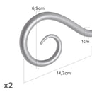 Barra cortina extensible plateada de 122 a 211 cm
