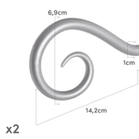 Barra cortina extensible plateada de 122 a 211 cm