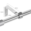 Barra cortina extensible plateada de 122 a 211 cm
