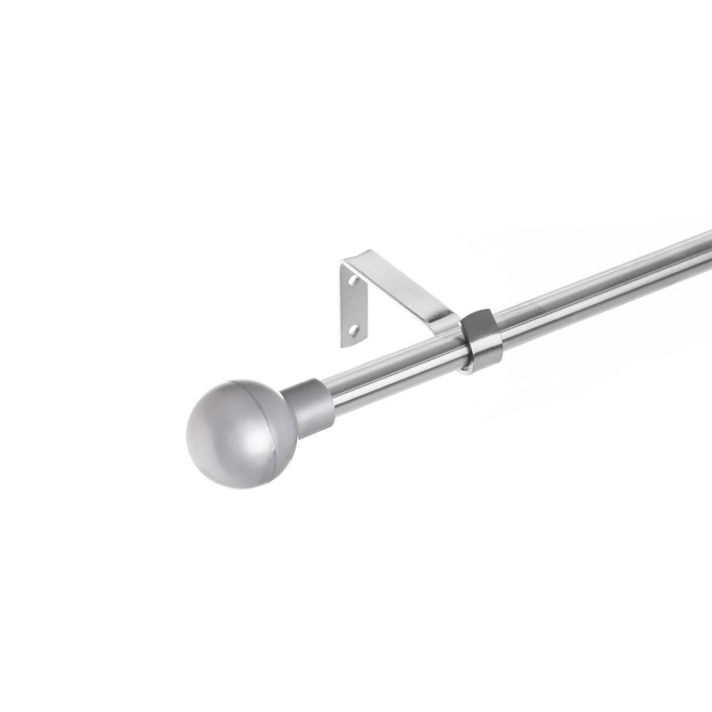 Barra cortina extensible plateada de 122 a 211 cm