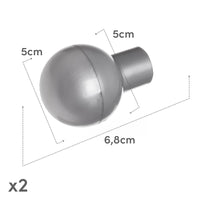 Barra cortina extensible plateada de 160 a 300 cm
