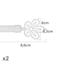 Barra cortina extensible blanca de 122 a 211 cm