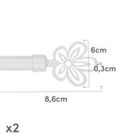 Barra cortina extensible blanca de 122 a 211 cm