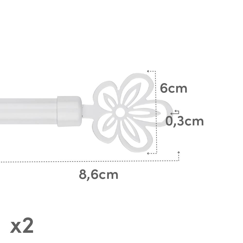 Barra cortina extensible blanca de 160 a 300 cm