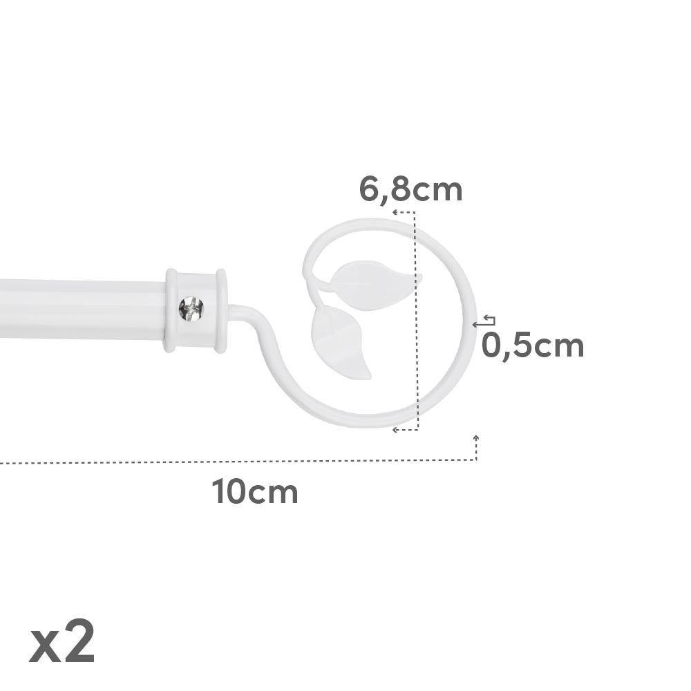 Barra cortina extensible blanca de 160 a 300 cm