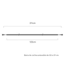 Barra cortina extensible de 122 a 211 cm