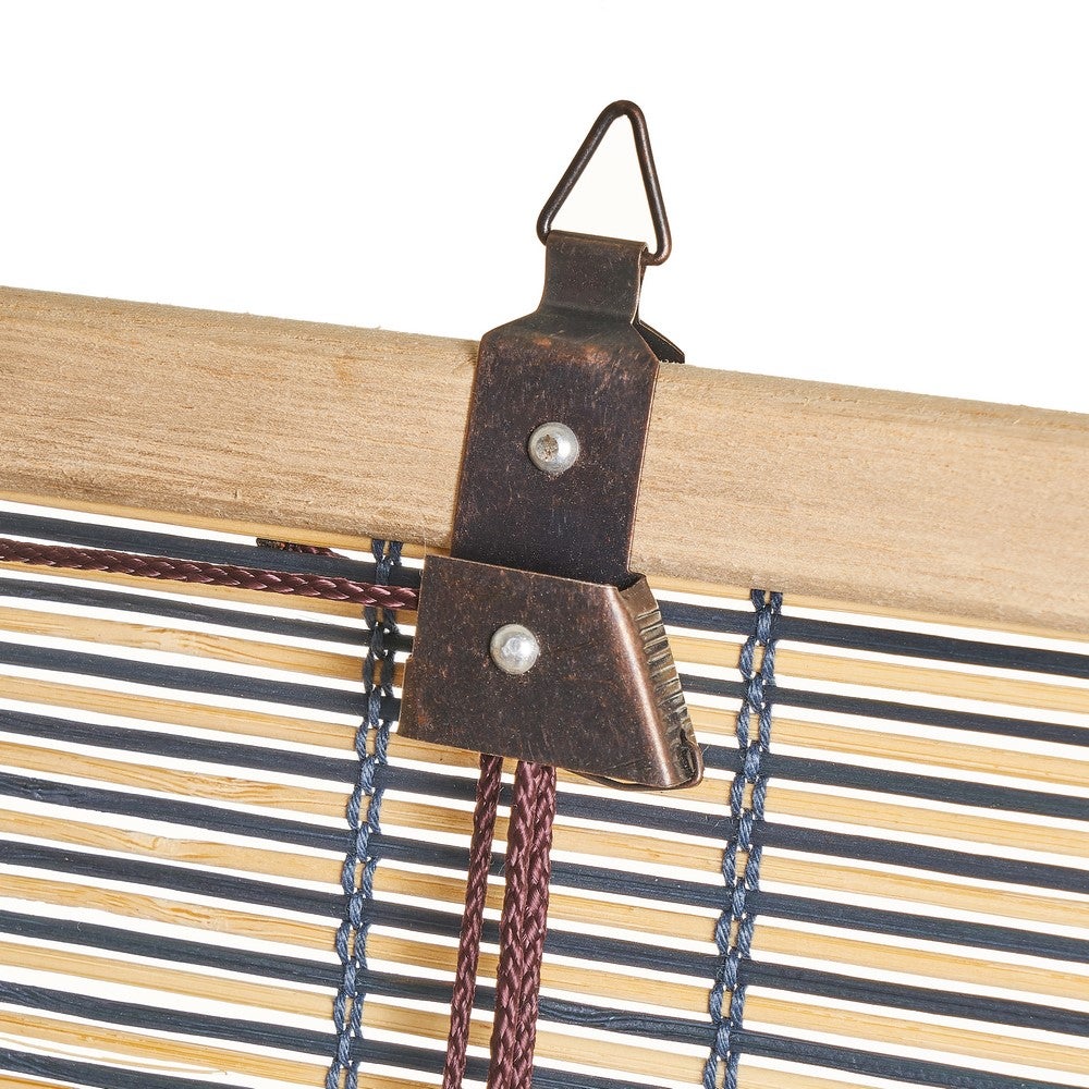 Estor enrollable de láminas azul de bambú de 140x180 cm