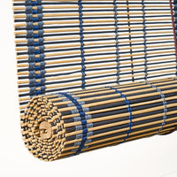 Estor enrollable de láminas azul de bambú de 160x180 cm