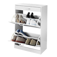 Zapatero de madera blanco