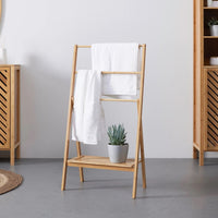 Toallero de 1 estante de bambú natural