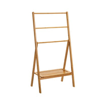 Toallero de 1 estante de bambú natural