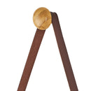 Espejo ovalado con correa de piel de bambú natural de 43x77 cm