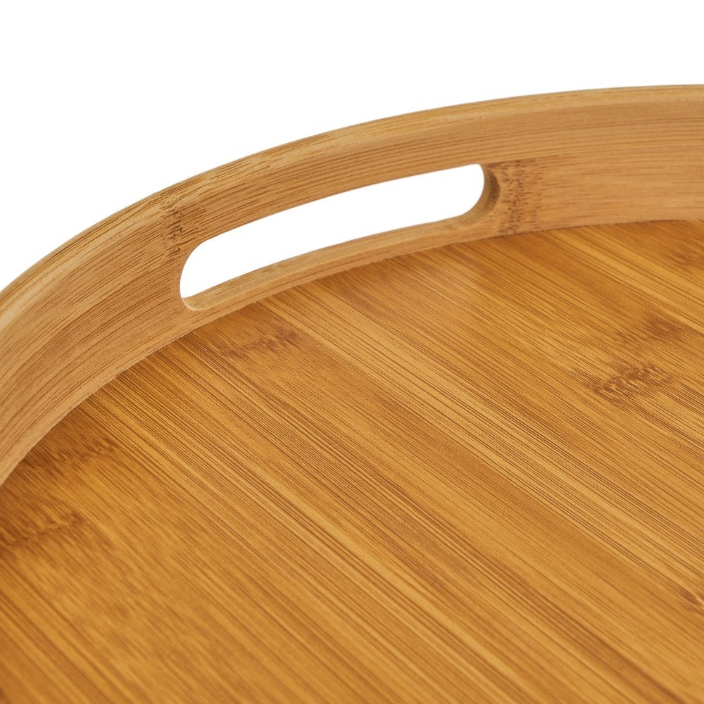 Bandeja redonda con asas de bambú de 40 cm
