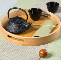 Bandeja redonda con asas de bambú de 40 cm