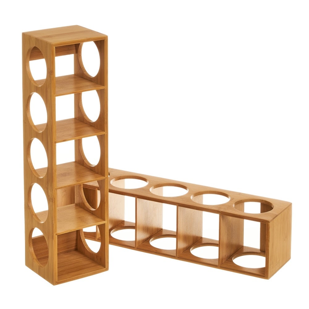 Botellero para 5 botellas de bambú natural