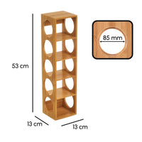 Botellero para 5 botellas de bambú natural