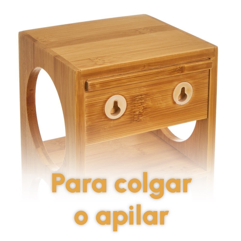 Botellero para 5 botellas de bambú natural