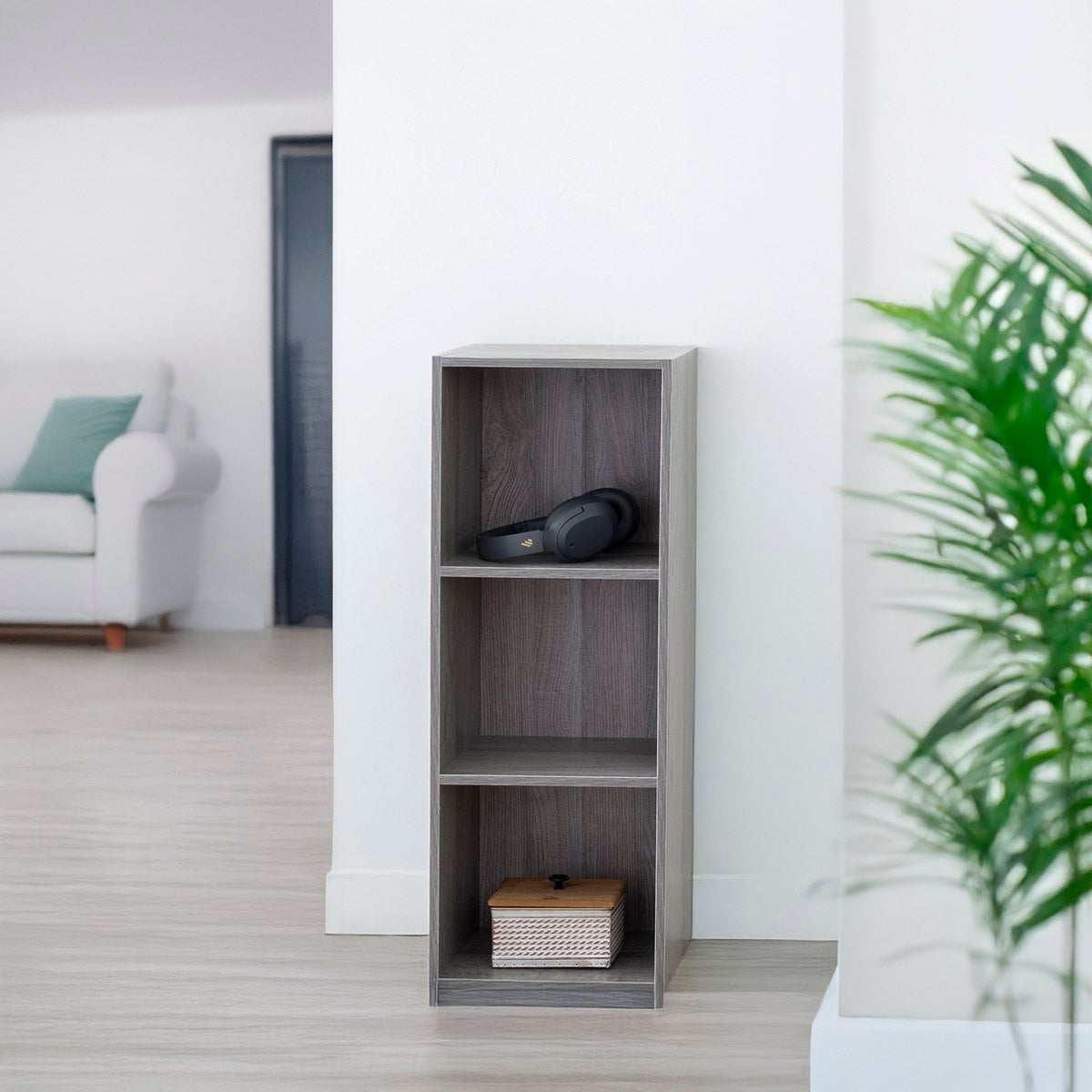 Estantería cubo con 2 estantes gris