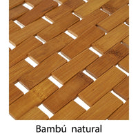 Alfombra de ducha antideslizante de mosaico de bambú natural de 60x42 cm