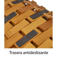 Alfombra de ducha antideslizante de mosaico de bambú natural de 60x42 cm