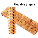 Alfombra de ducha antideslizante de mosaico de bambú natural de 60x42 cm