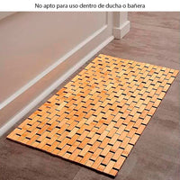 Alfombra de ducha antideslizante de mosaico de bambú natural de 60x42 cm