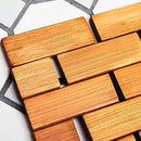 Alfombra de ducha antideslizante de mosaico de bambú natural de 60x42 cm